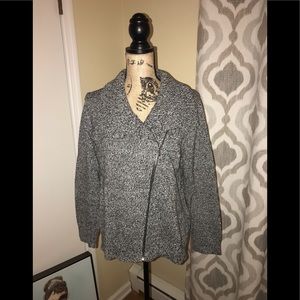 Asymmetrical zipper sweater jacket